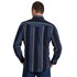 Wrangler® Men's Long Sleeve Stripe Flannel Snap Shirt in Navy Multi