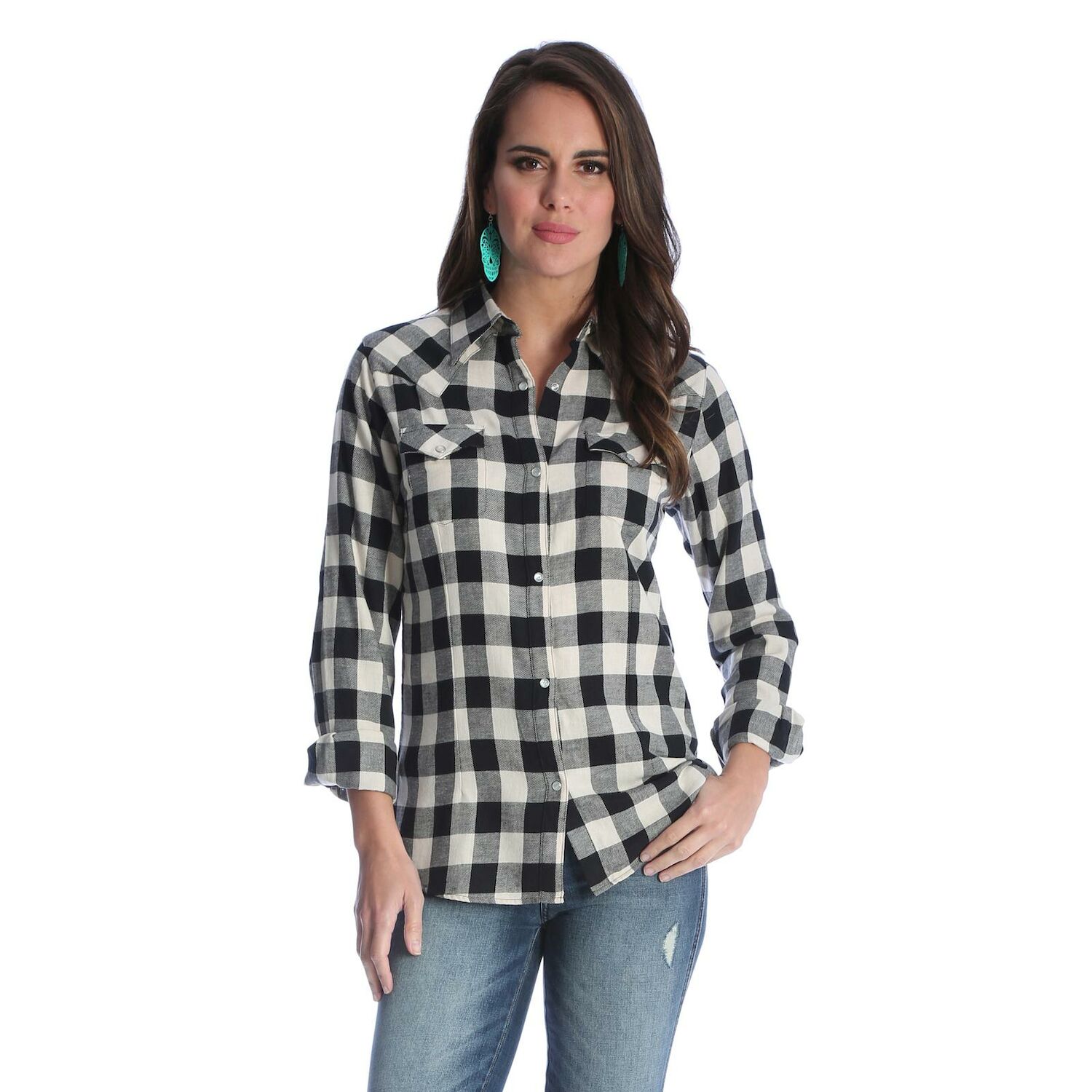 Wrangler Women's Fashion Top in Assorted Plaid