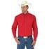 Wrangler® Men's George Strait Long Sleeve Solid Button Shirt in Red