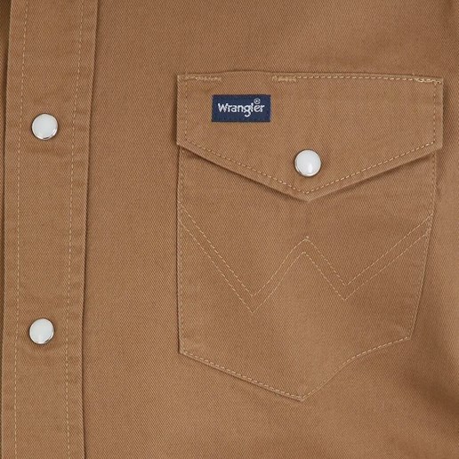 Wrangler® Men's Authentic Cowboy Cut® Long Sleeve Snap Work Shirt in Rawhide