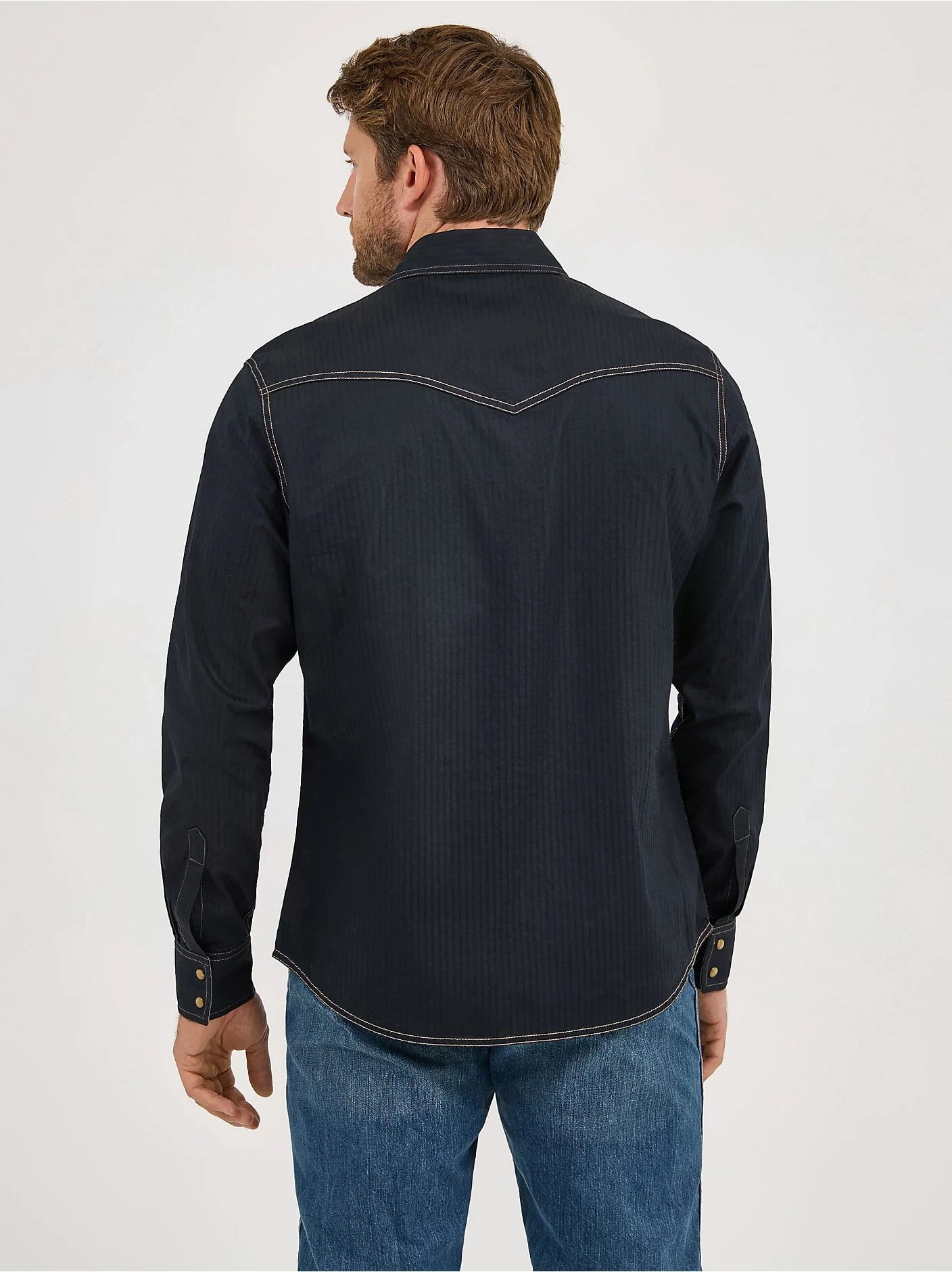 Wrangler Men's Wrangler Retro Long Sleeve Western Snap Solid Dobby Shirt