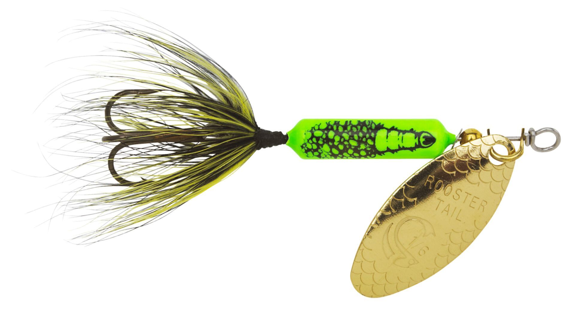 Yakima Bait Green Caddis Original Rooster Tail with Treble Hook, 1/8-Oz, 2-1/4-In