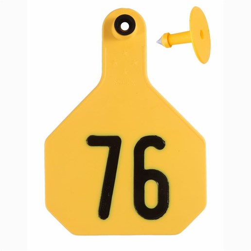 Numbered 76-100 Large Yellow Ear Tags