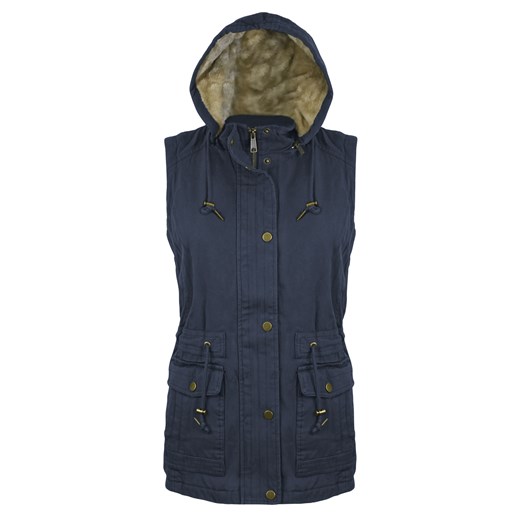 Women's Washed Hooded Sherpa Lined Canvas Vest