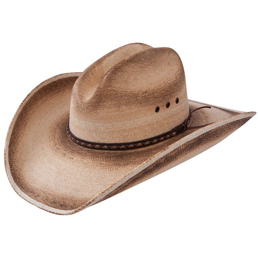 Men's Jason Aldean Georgia Boy Palm Straw Cowboy Hat in Flamed Burned