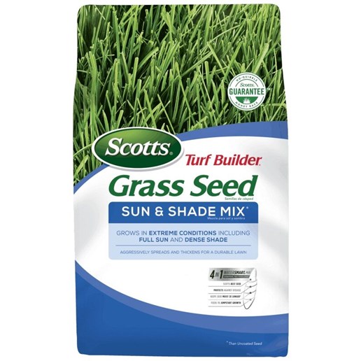 Scotts Turf Builder Grass Seed Sun and Shade Mix, 3-lb Bag