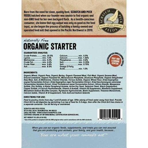 Scratch & Peck Naturally Free Organic Chicken & Duck Starter Feed, 40-Lb Bag