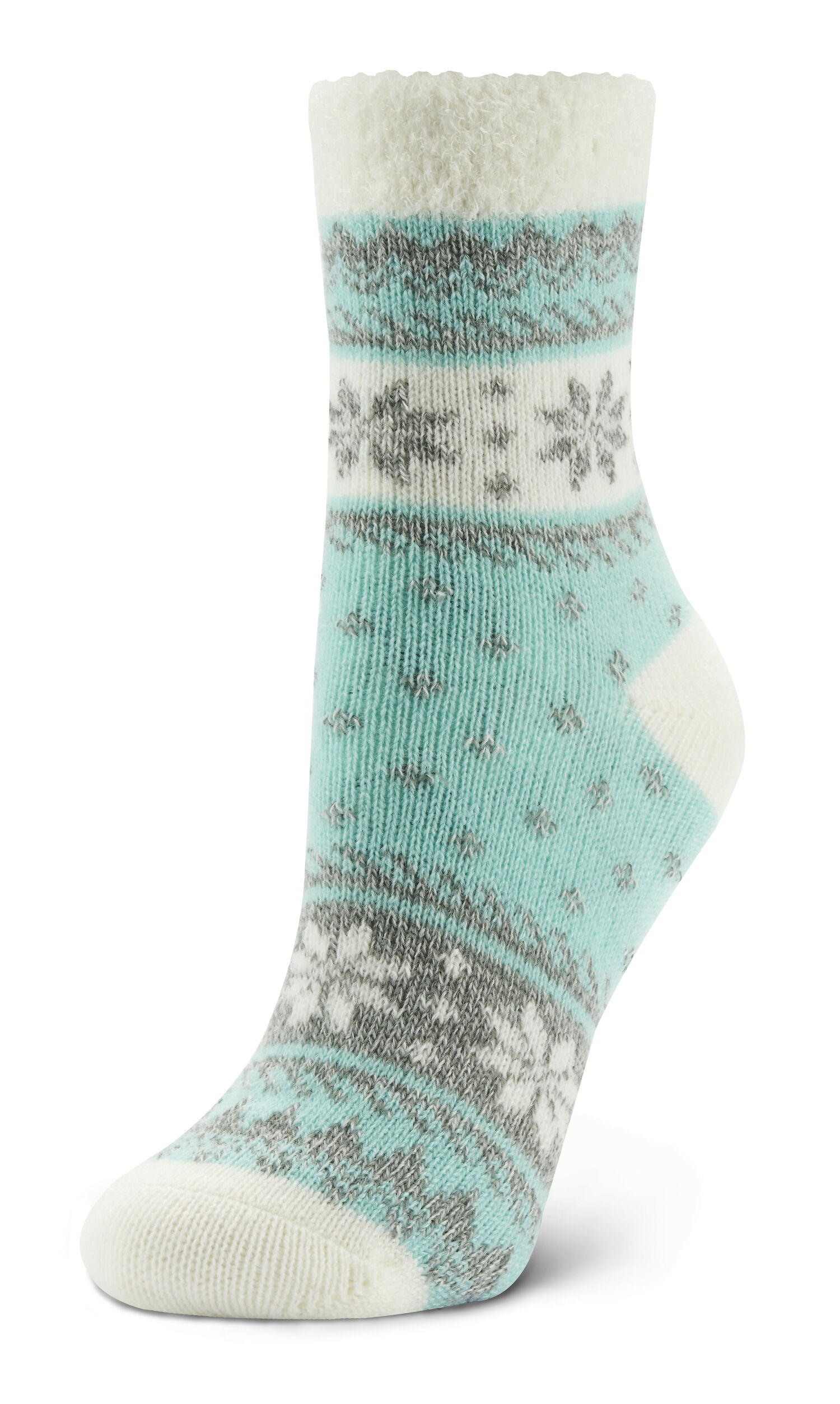 Women's Fireside Snowflake Crew Sock in Blue