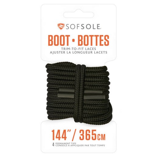 Trim-to-Fit Boot Laces in Black, 144-In