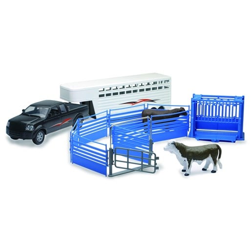 Pick-Up Truck with Cattle Trailer