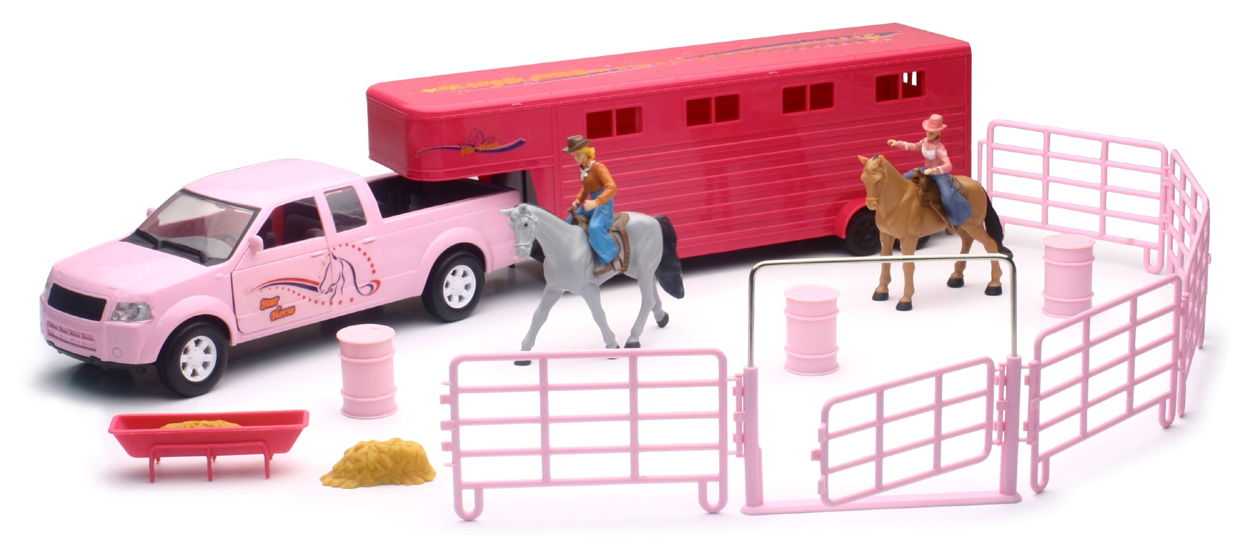 Valley Ranch Pink Pick-Up/Trailer Play Set
