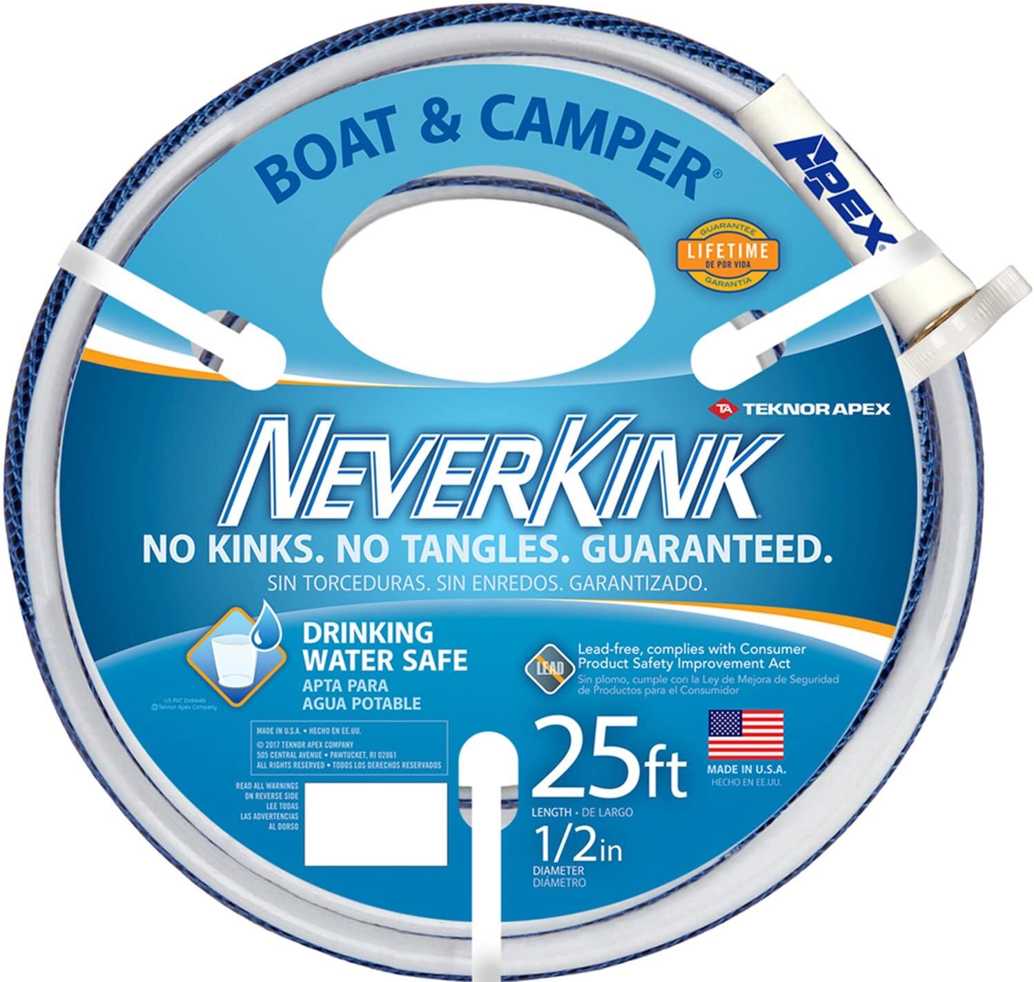 Apex 1/2-In x 25-Ft NeverKink Boat & Camper Drinking Water Safe Hose