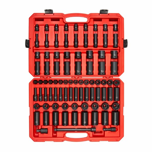 1/2-In Drive 6-Point Impact Socket Set, 87-Pc