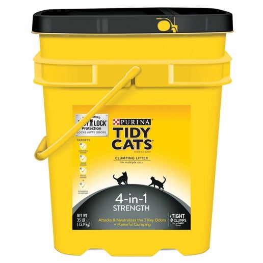 Tidy Cats 4-In-1 Strength Clumping Cat Litter, 35-Lb Bucket Cat