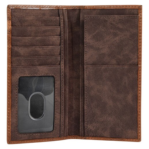 Men's Leather Tall Wallet in Brown