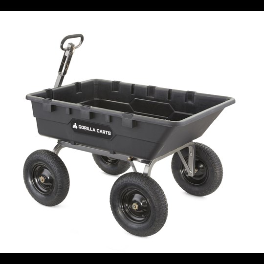 Gorilla Carts 10-Cu Ft Heavy Duty Poly Dump Cart - Carts & Wheelbarrows, Gorilla  Carts