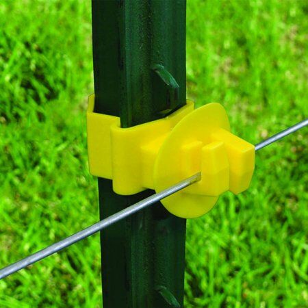 Wrap Around T-Post Claw Insulator in Yellow, 25-Pk