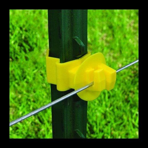 Wrap Around T-Post Claw Insulator in Yellow, 25-Pk
