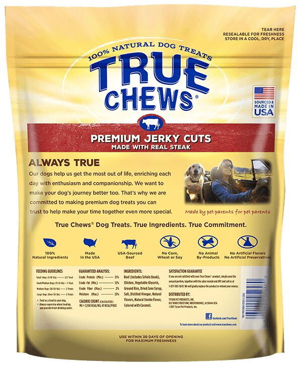 Premium Real Steak Jerky Cuts Dog Treats, 30-Oz