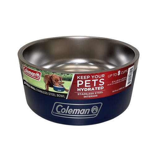 Double Wall Stainless Steel Pet Bowl in Navy