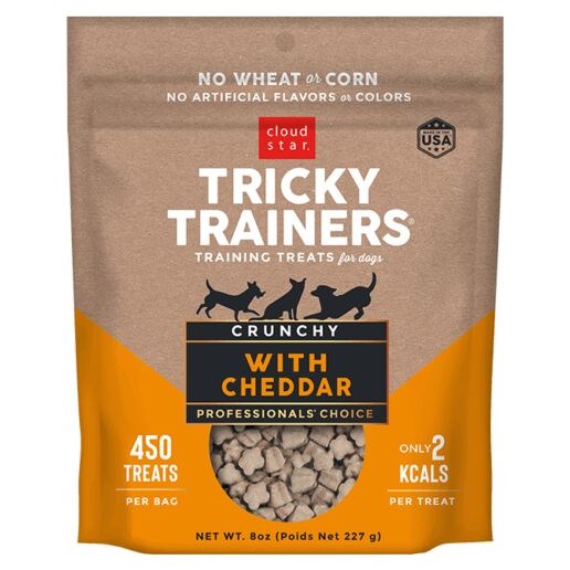 Tricky Trainers Crunchy Cheddar Flavor Dog Training Treats, 8-Oz