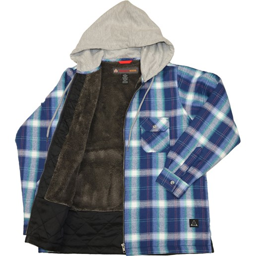 Women's Compressor Pile-Lined Hooded Flannel Jacket in Midnight