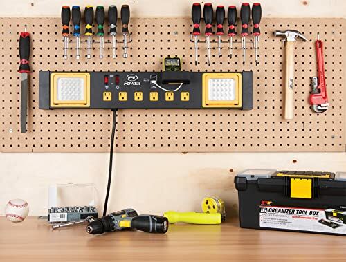 3-in-1 Heavy Duty Workshop Power Strip