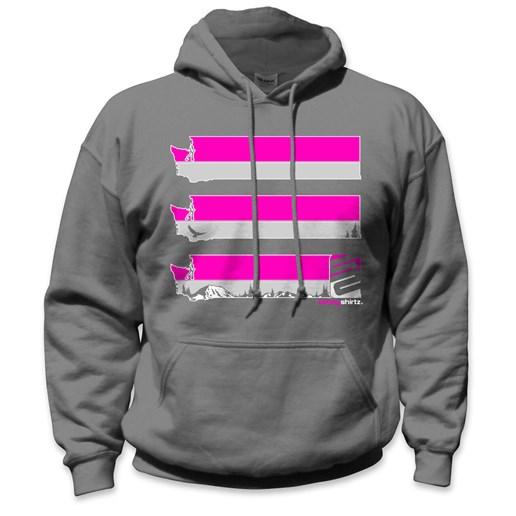 Washington Safety Hoodie, in Pink and Gray
