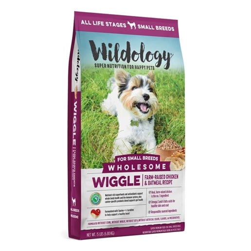 Wiggle Small Breed Chicken & Oatmeal Recipe Dry Dog Food, 15-Lb