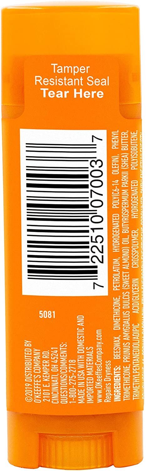 O'Keefes Unscented Lip Repair Lip Balm, 0.15-Oz