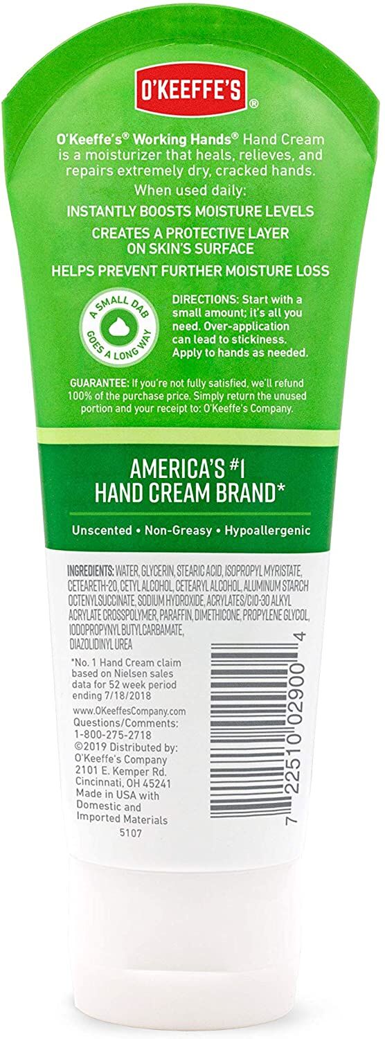 O'Keefes Working Hands Original Tube Hand Cream, 3-Oz
