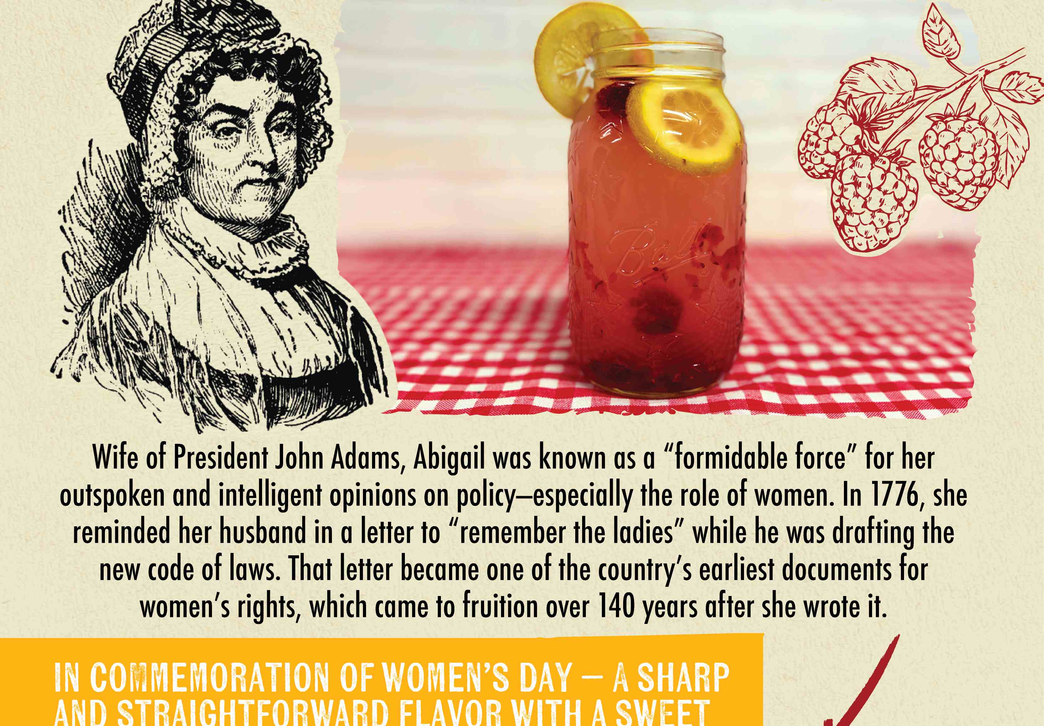 Abigail Adams ABIGAIL'S "REMEMBER THE LADIES" RASPBERRY LEMONDADE
