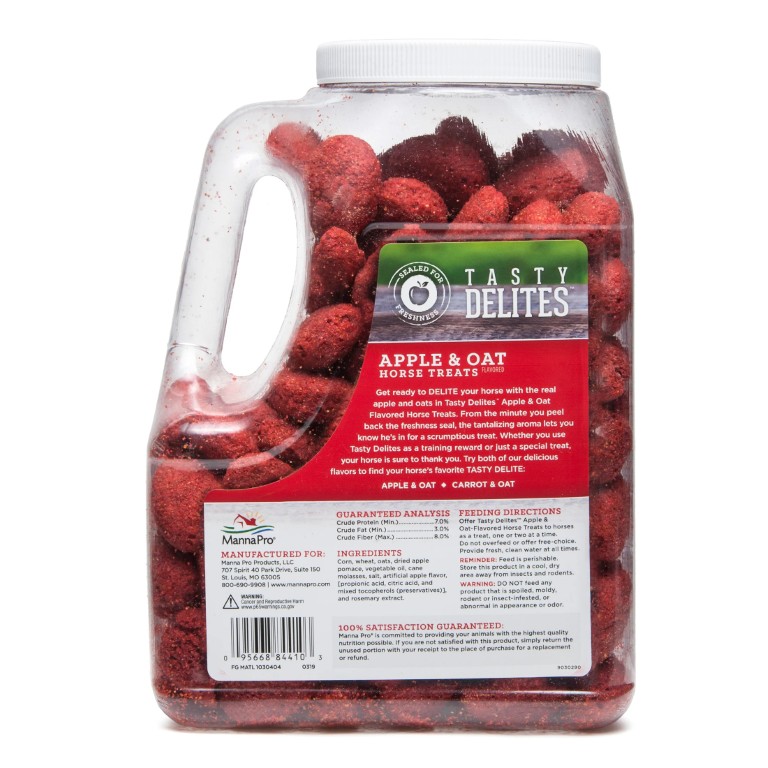 Manna Pro Tasty Delites Apple & Oat Horse Treats, 3-Lb