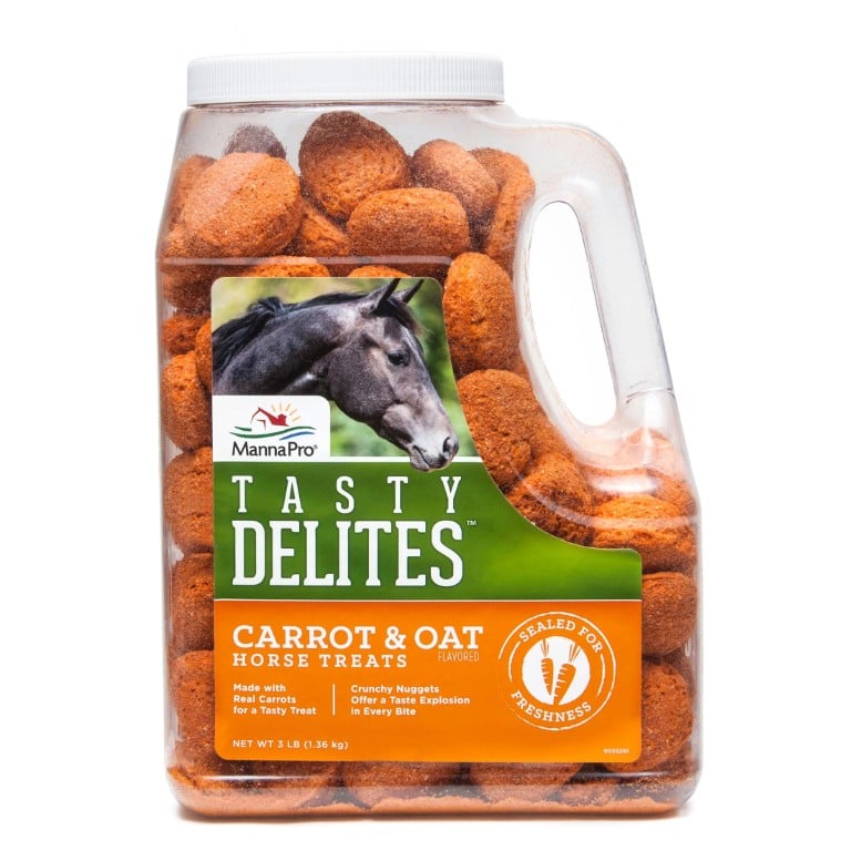Manna Pro Tasty Delites Carrot & Oat Horse Treats, 3-Lb