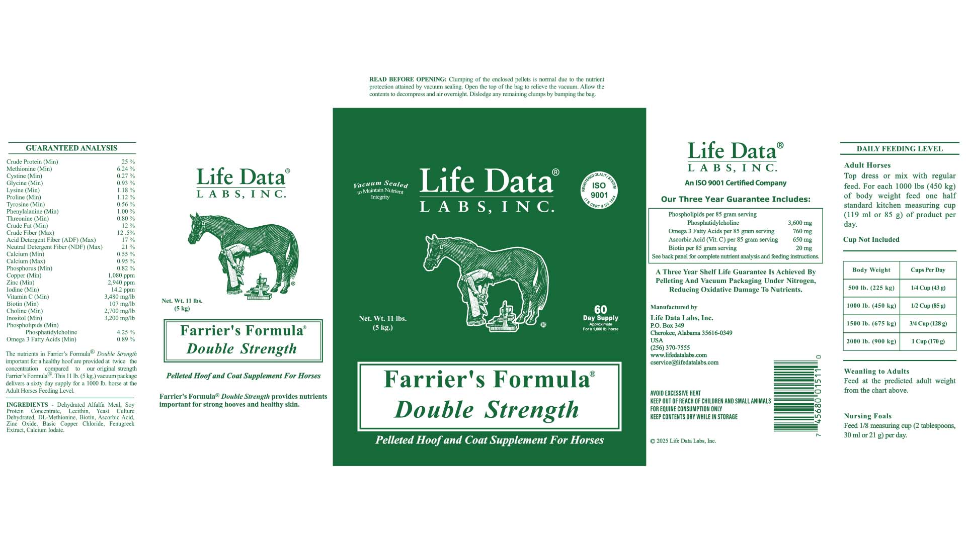 Life Data Labs, Inc. Farrier's Formula Double Strength Supplement, 11-Lb