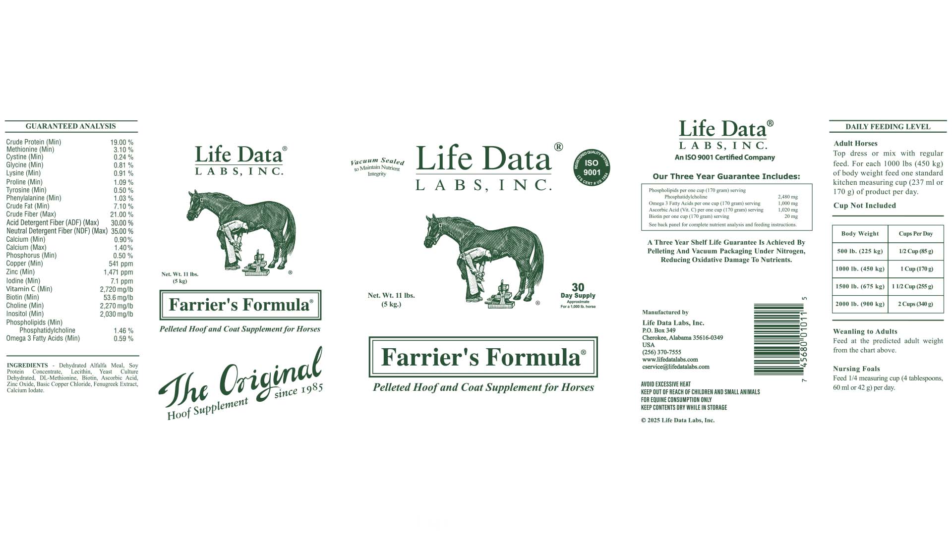 Life Data Labs, Inc. Farrier's Formula Original Horse Supplement, 11-Lb