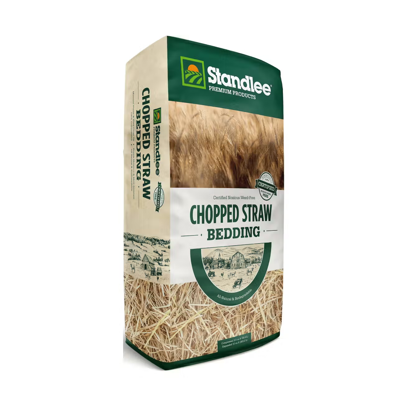 Standlee Premium Products Certified Chopped Straw Bedding, 25-Lb