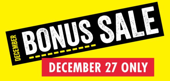 December Bonus Sale December 27 Only
